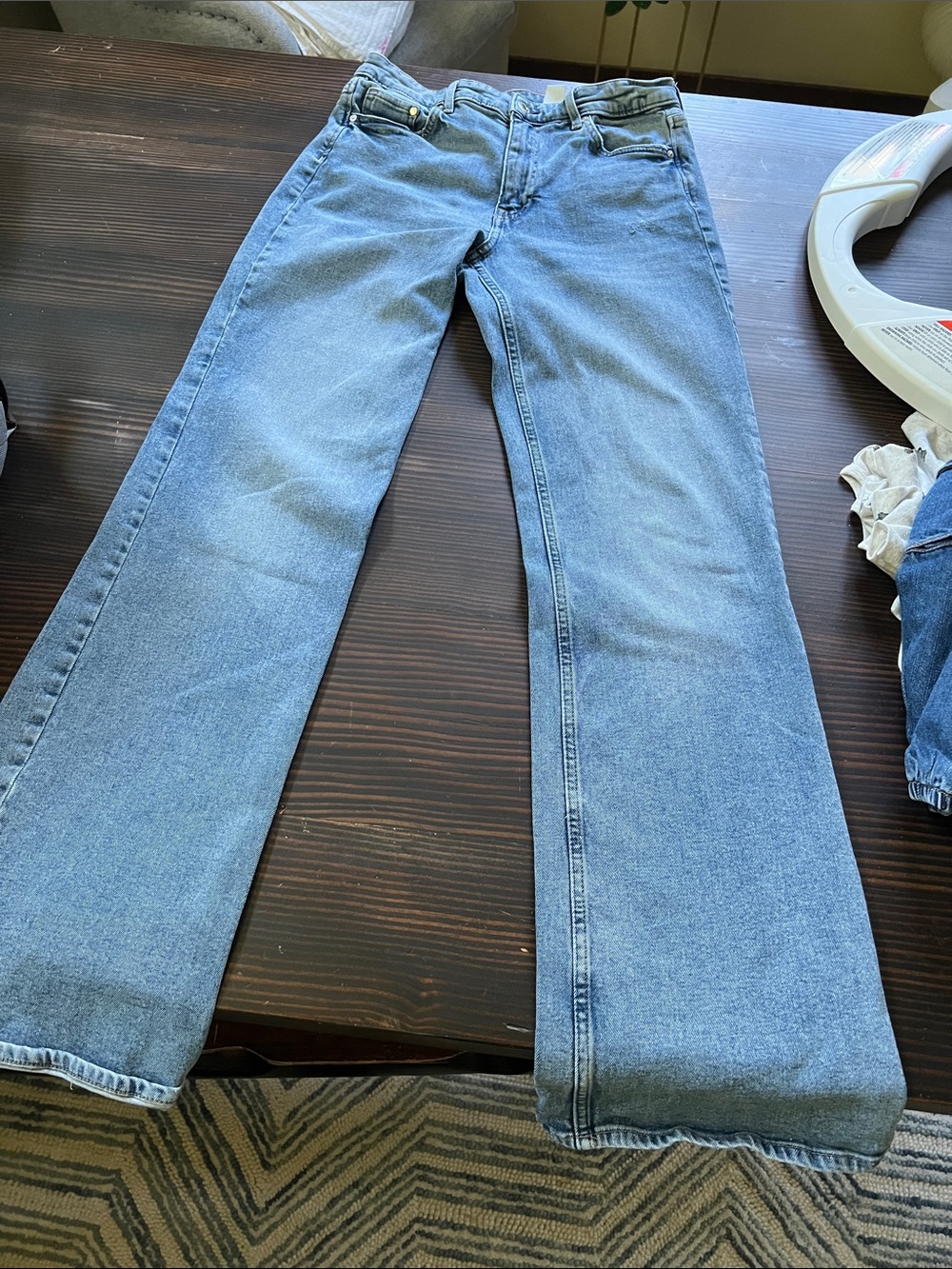 Women's Light Blue Wide Leg High-Rise Jeans